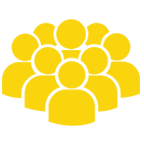 Yellow group of people icon